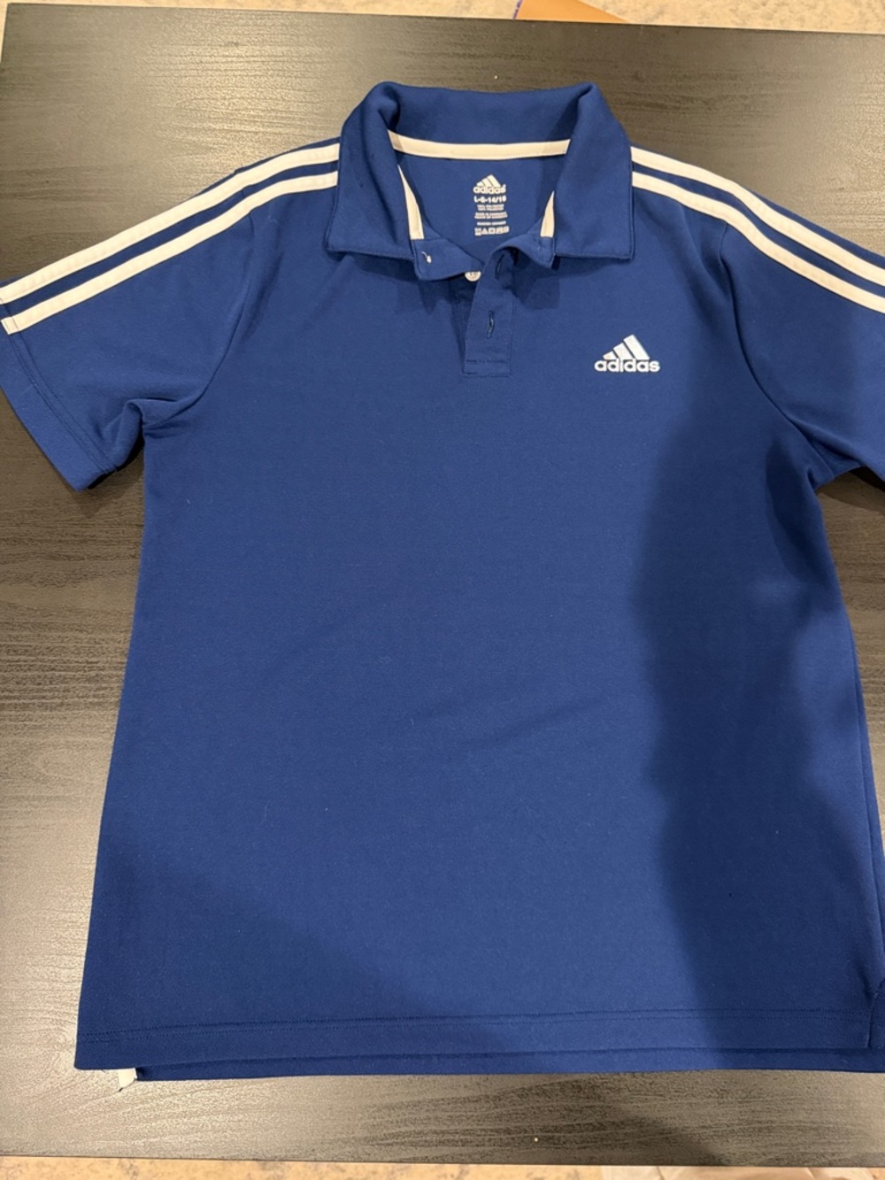 adidas Royal Blue Polo with White 3-Stripe Accents